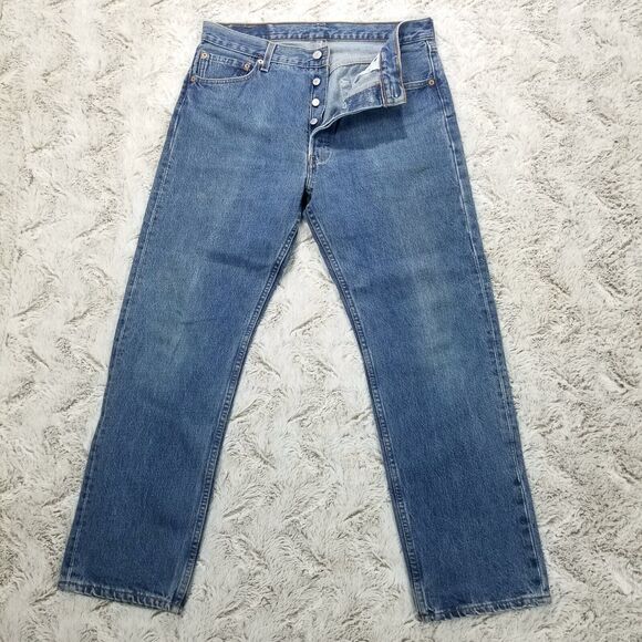 Levi's Other - Vintage Levis Jeans Mens 34×30 Blue 501 Straight Button Fly Dark Wash Denim